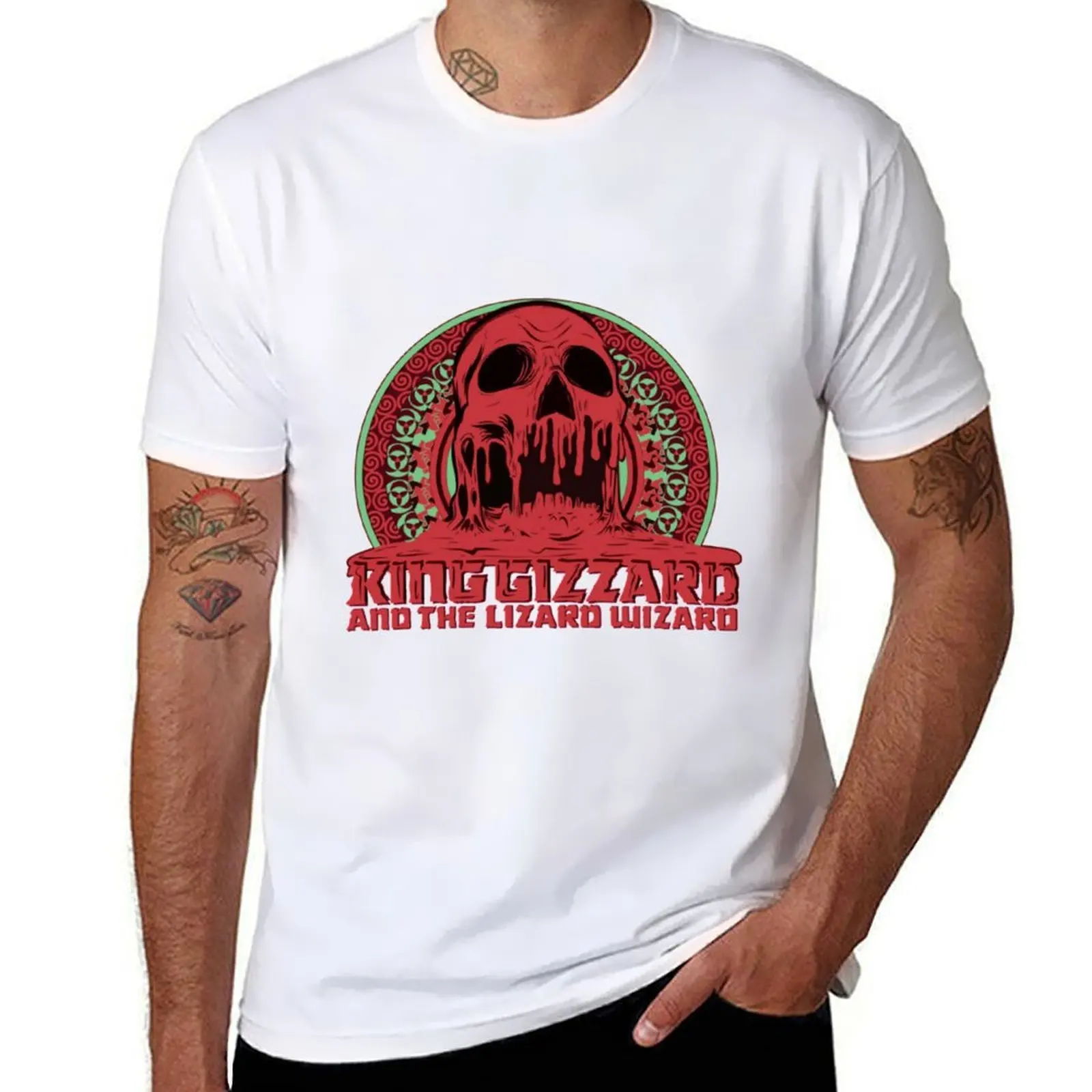 

Vintage King Skull Gizzard The Lizard T-Shirt t shirt men 100% cotton luxury brand t shirt for man T-Shirt