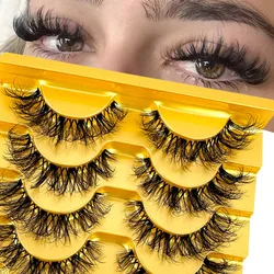 New 5pairs Mink Eyelashes Clear Band Eye Lashes Crisscross Transparent Band False Eyelashes Handmade Dramatic Lashes Upper Lash