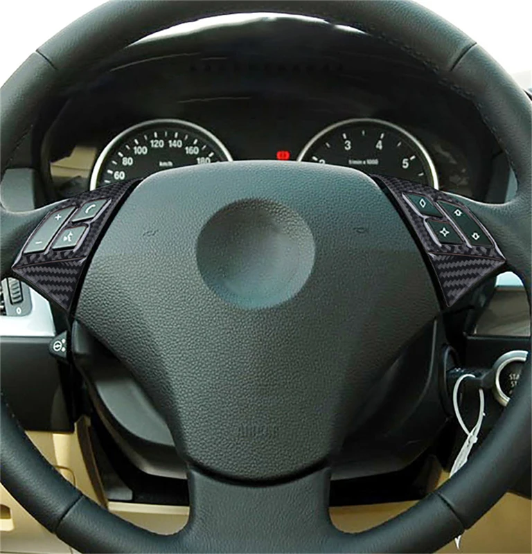 

Carbon Fiber Car Steering Wheel Panel Buttons Trim Frame Stickers For BMW 5 Series E60 2005-2011 Styling Accessories