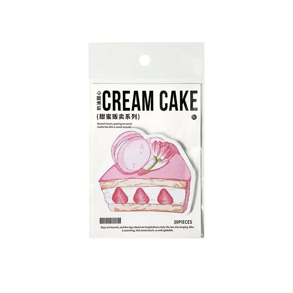 30 Pcs Sticky Notes Cakes Shape Sticky Pad Cute Memo Pads Colorful Self-Sticky Note Pads for Study Work Office School Home