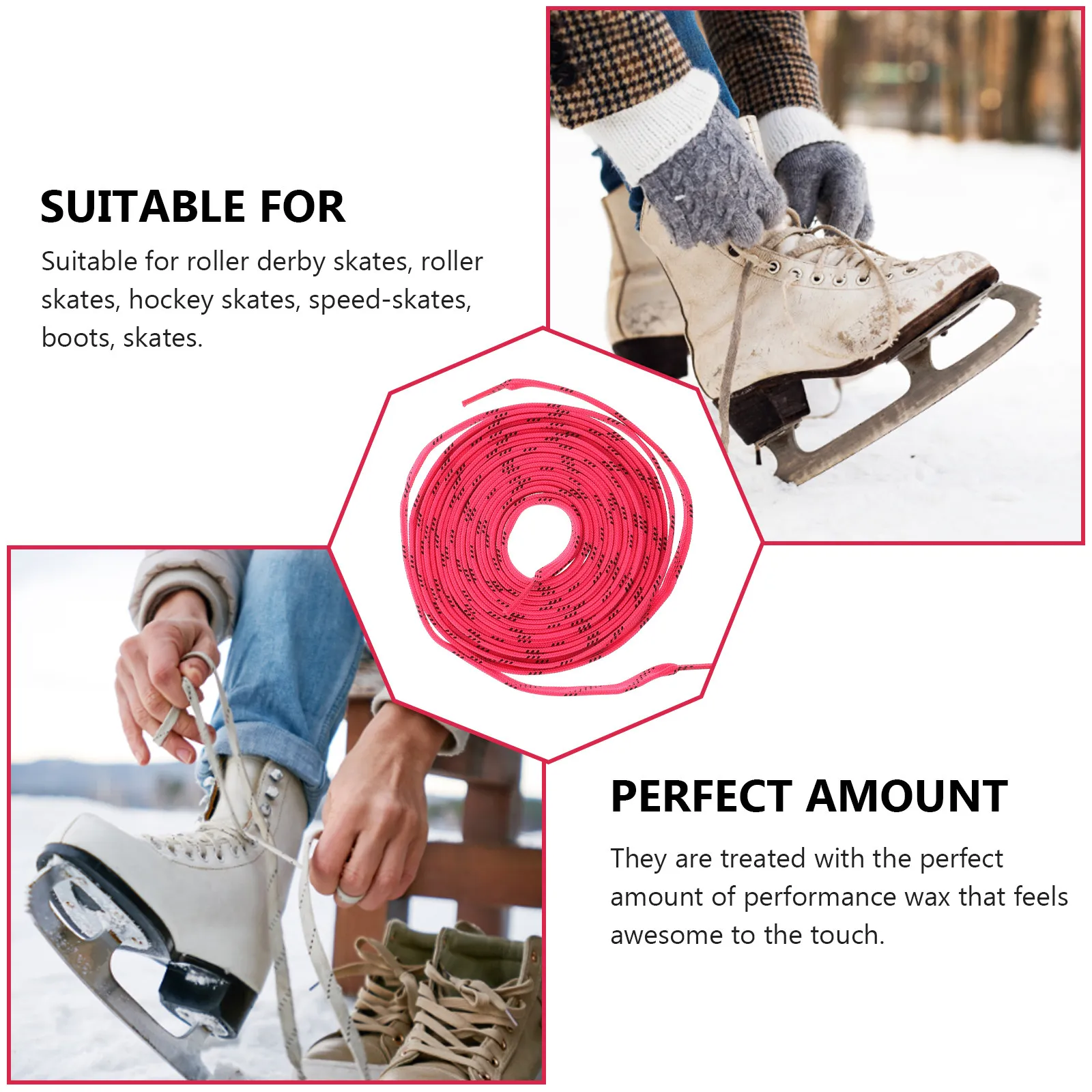 

1Pair Flat Polyester Shoelaces Waterproof Waxed Laces for Roller Skates Ice Shoes Outdoor Sports Fine Craftsmanship Accessories