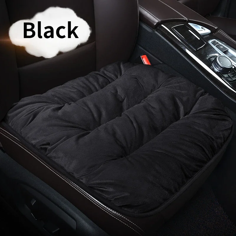 Warm Car Seat Cover Soft Front Seat Cushion Winter Plush Anti Slip Vehicle Chair Protector Universal for 98% Cars