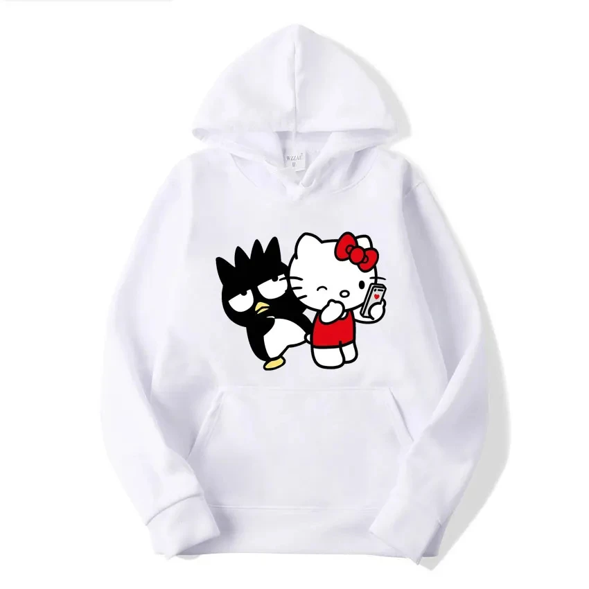 Top Y2k Women's Hoodie Hello Kitty Tops Free Shipping Winter Fashion Cute Anime Hoodie Gothic Clothing Oversized Loose Sweatshir