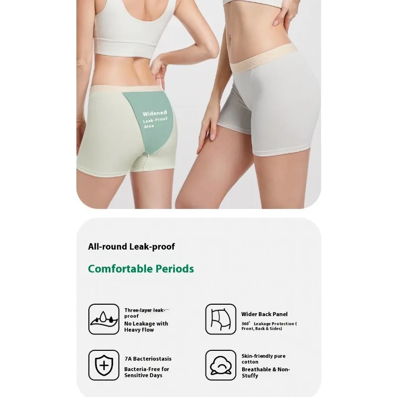 Plus Size Period Panties Women High Waist Full Coverage Anti Leakage Underwear Cotton Hypoallergenic Menstrual Incontinence