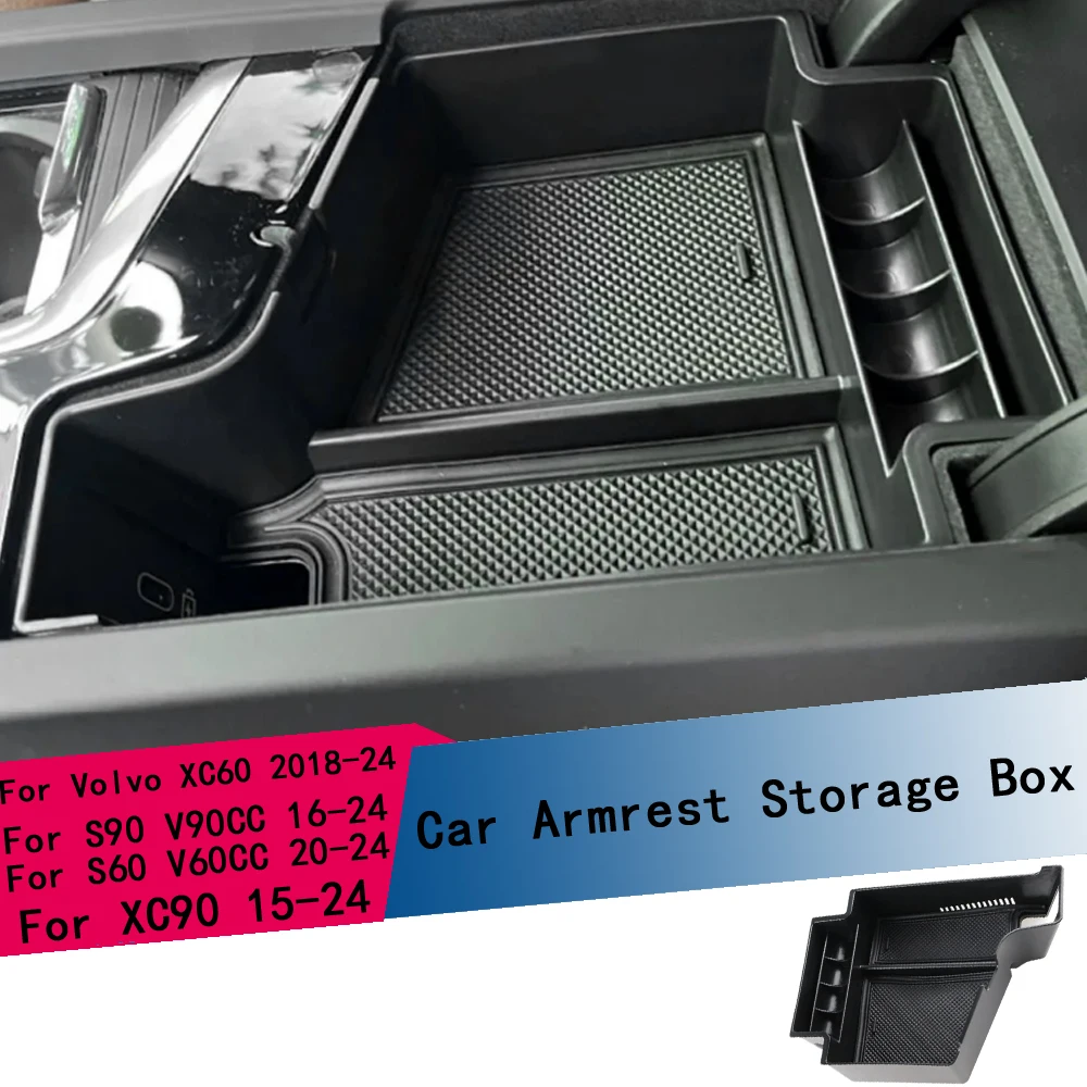 Für Volvo XC90 XC60 S90 S60 V90 V60 2017 2018 2019 2020 2021 2022 LHD Armlehnenbox Aufbewahrungsfach Organizer Innenraum-Zubehör