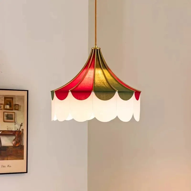

Современный минималистичный светодиодный подвесной светильник для помещения, украшение для столовой, красочный тканевый светильник для ресторана, ночник, светильники для фойе