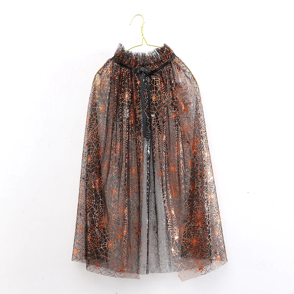 عباءة على شكل شبكة عنكبوت لحفلات الهالوين التنكرية للرجال والنساء والأطفال البالغين