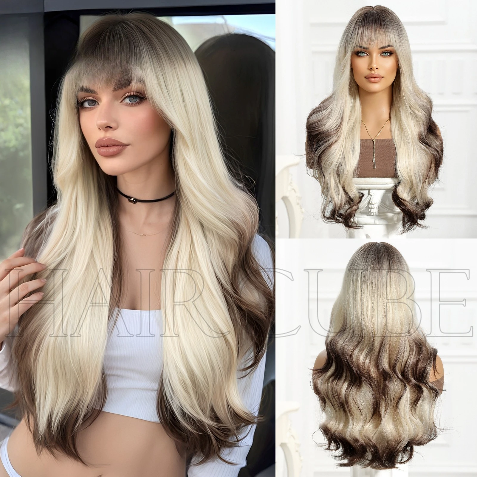 

Halloween wig big wave full head cover Christmas cosplay Qi bangs European and American whole wig
