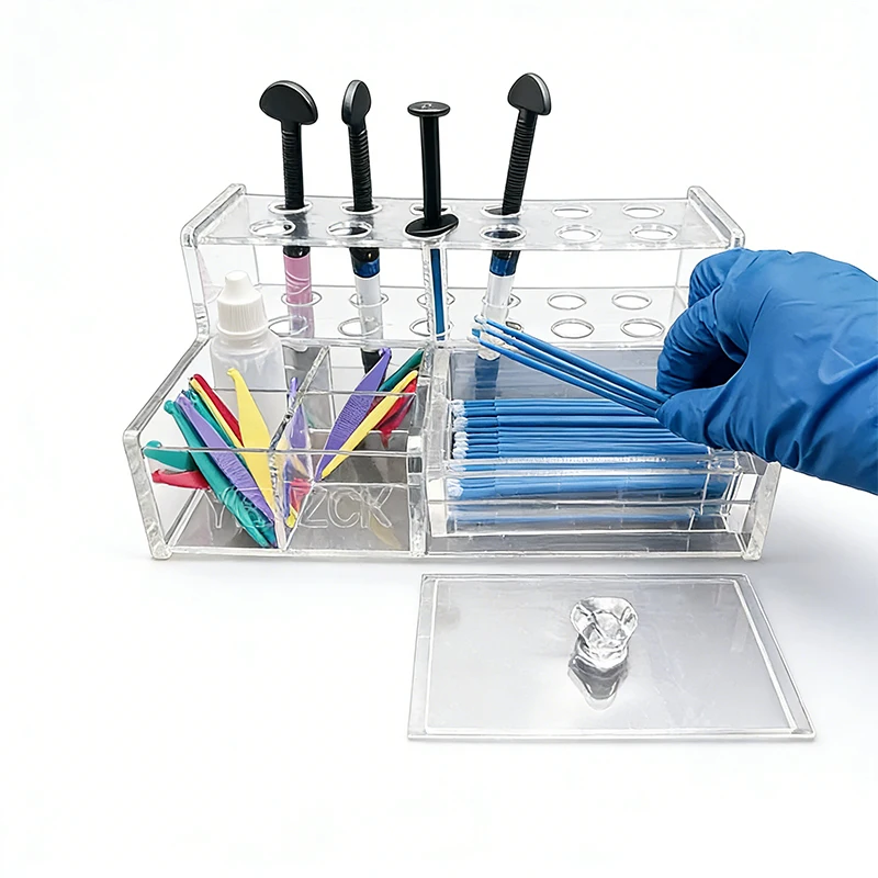1Pcs Dental Supply Storage Box, Acrylic Resin Holder, Heavy-Duty and Sturdy, Dental Workstation Organization
