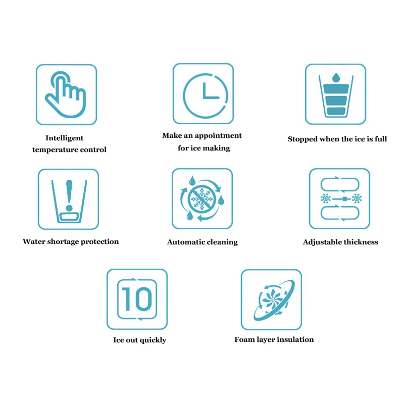 เครื่องทําน้ําแข็งเชิงพาณิชย์เครื่องทําน้ําแข็ง 24 ก้อนน้ําแข็งใน 12-15 นาทีอิสระตู้เครื่องทําน้ําแข็งจอแสดงผล LED