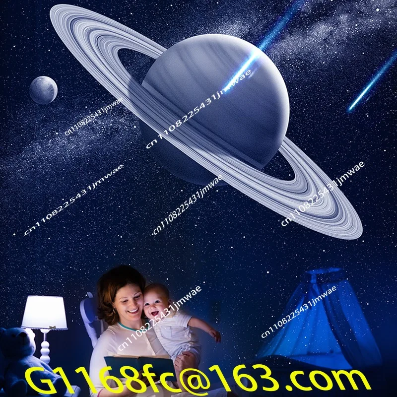 Children's Starry Sky Night Light with Saturn Earth Moon Music Speaker Bed Light Projector