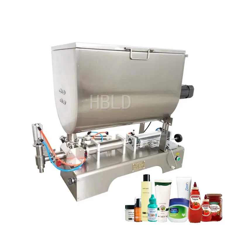 Semi-Automatic Curry Sauce Chili Sauce Filling Machine Pneumatic Slurry Mixing Packaging Machine