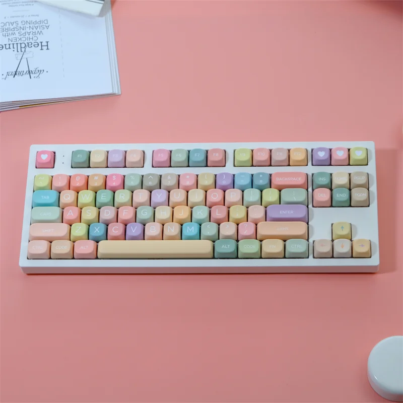 

Candy Theme Keycap Set 126 Key PBT Custom Personalized Keyboard Cap MOA Profile Cute Keycaps for Mechanical Keyboard Gift