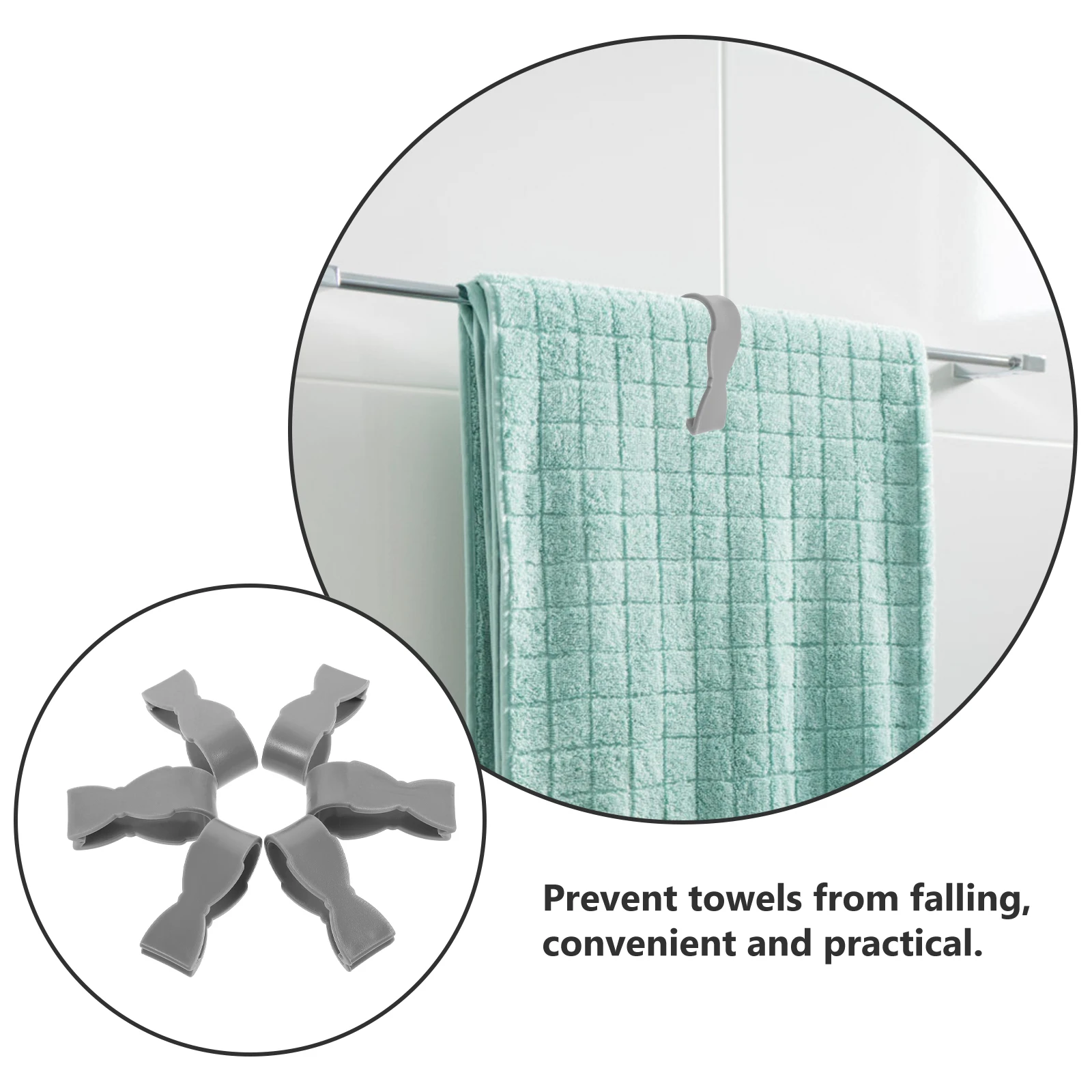 

6pcs Kitchen Plastic Clothespins Safe Quilt Clip Material Sturdy Towel Clamps Design Storage Organizer