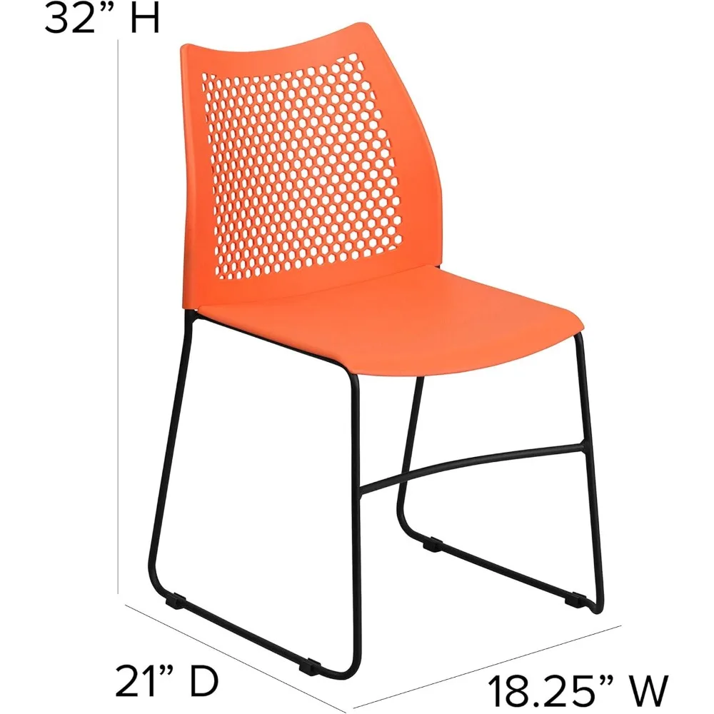 Silla de salón contorneada con respaldo de panal ventilado para Clase de entrenamiento en el aula, juego de 5 sillas apilables ergonómicas de color