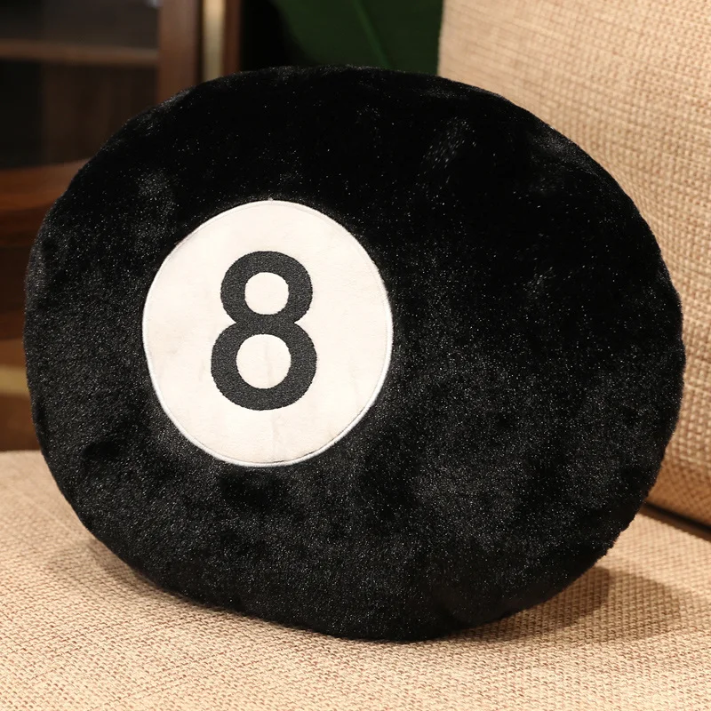Black 8 Billiards Throw Pillow Soft Plush Toys Suitable For Home Bed Office Sofa Cushion Black 8 Billiard Ball Kids Boys Gifts