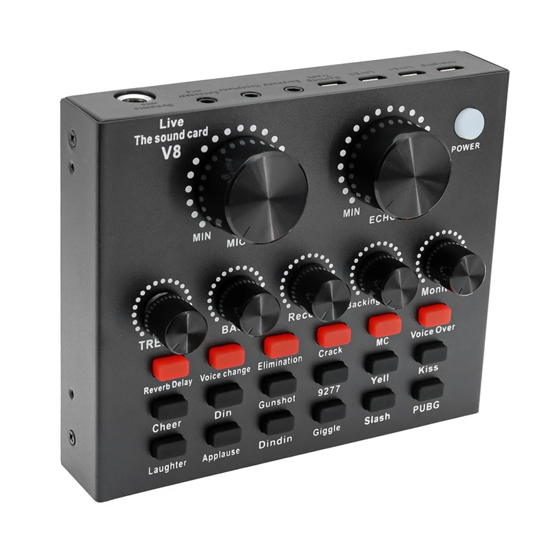 بطاقة صوت V8 لتغيير الصوت ، بث مباشر ، غناء كاريوكي ، سماعة رأس ، سجل خارجي ، هاتف محمول ، منزل ، KTV