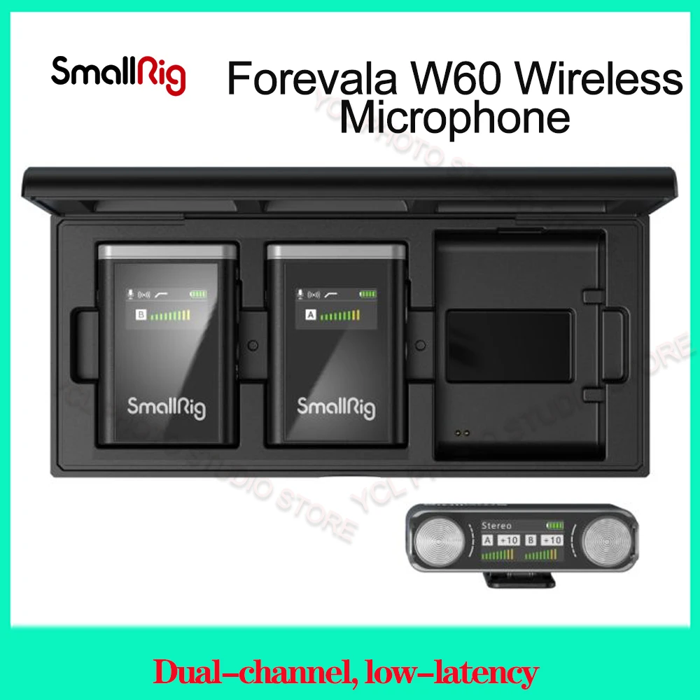 

SmallRig forevala w60 wireless Microphone one-to-two noise-cancelling Mic for Video recording/meeting interview recording Mic