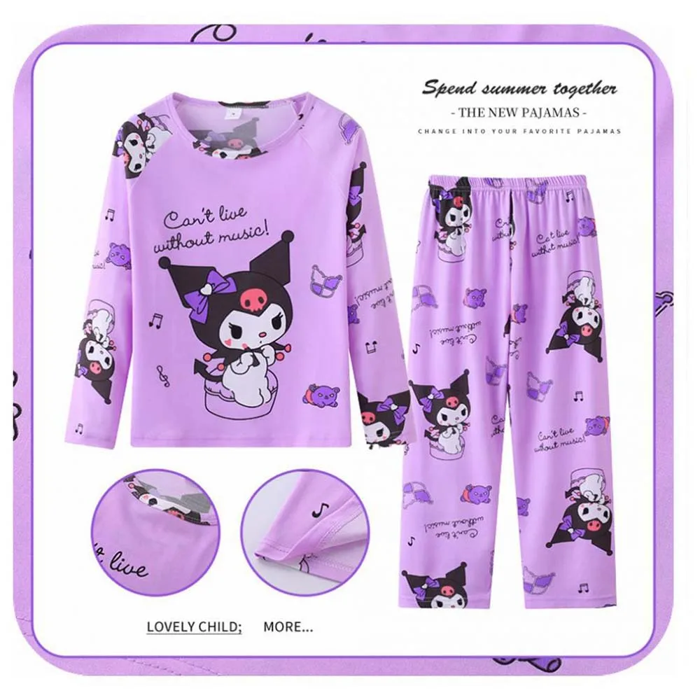 New Pajamas Boys Girls Pajamas Stitch Clothing Sets Kids Long Sleeve +Pant 2 Pieces Children Home Clothing Girl Nightgown Pjs image 3