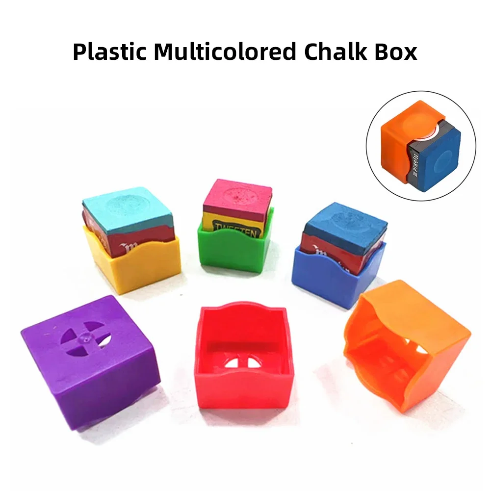 5Pcs Colorful Durable Chalk Holder Portable Pool Cue Plastic Chalk Holder Snooker Chalk Box Carrier Case for Billiard