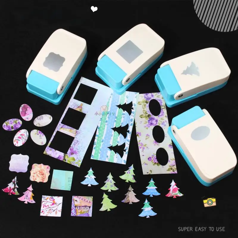 DIY Craft Paper Punch for Scrapbooking Card Making Journaling Easy Press Cutter for Kids Adults Stamp Xmas Tree Snowflake Flower