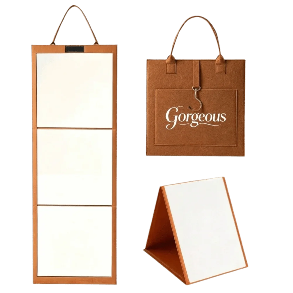 Multifunctional Foldable Full-Length Mirror Thoughtful Protection Can Be Flat Can Be Stand Portable Folding Full-Length Mirror