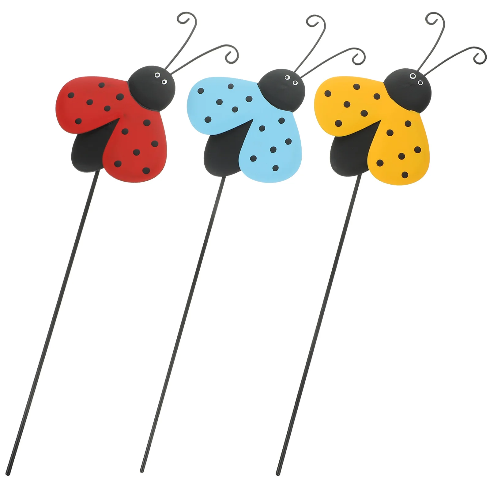 

3 Pcs Colorful Beetle Stakes Garden naments Iron Insect Decor Lawn Yard Stakes Red Yellow Outdoor Decoration