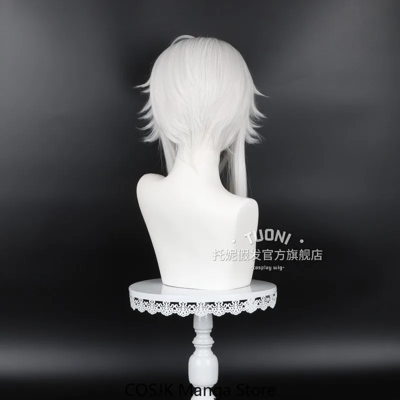 Anime Cute The Pierrot Cos Short Wig Teased Hair Crown Hair Peak Silver White High Temperature Silk Cos Prop Role-Playing view 5