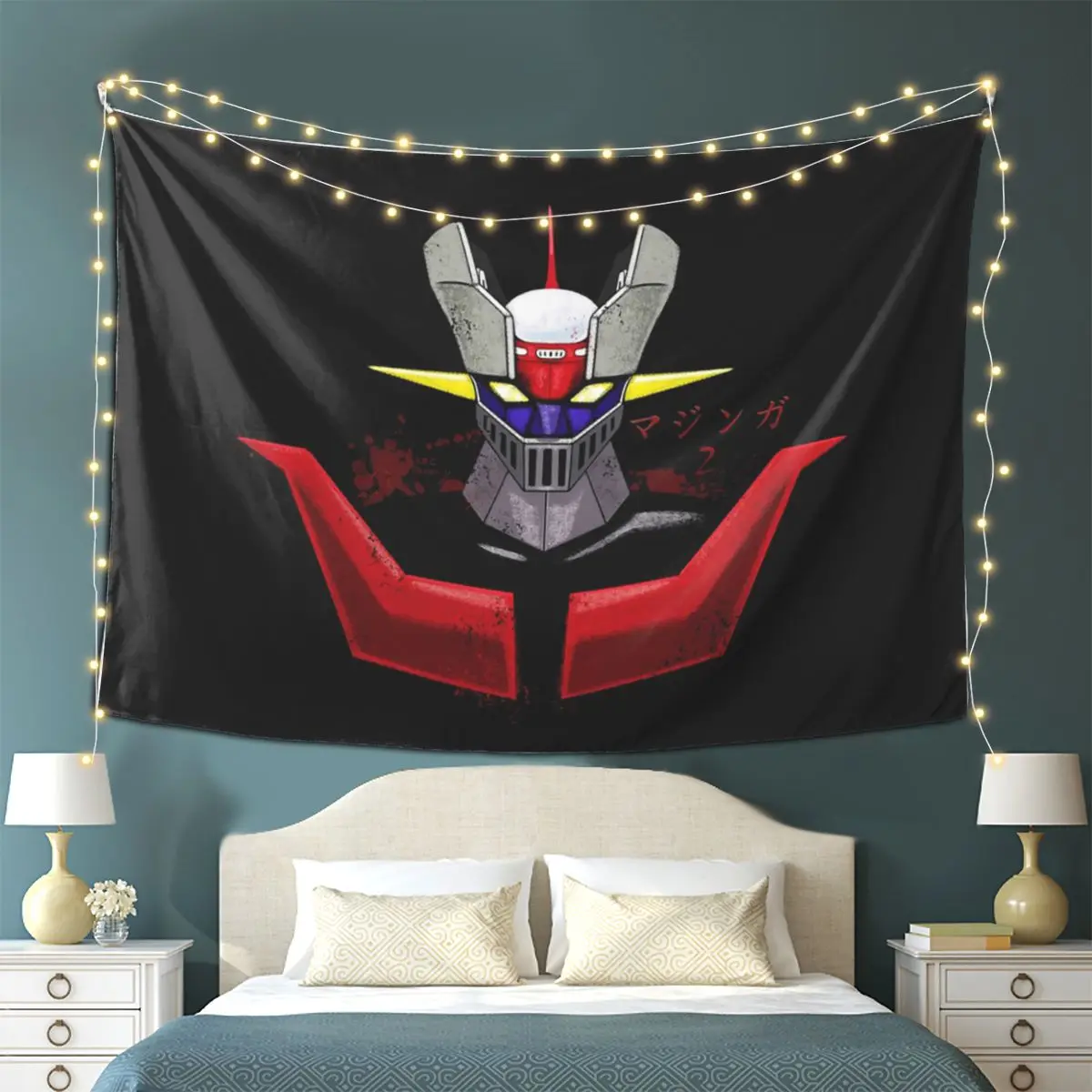 Mazinger Z Goldorak Actarus Grendizer Mask Tapestry Wall Hanging Aesthetic Home Decor Tapestries for Living Room Bedroom