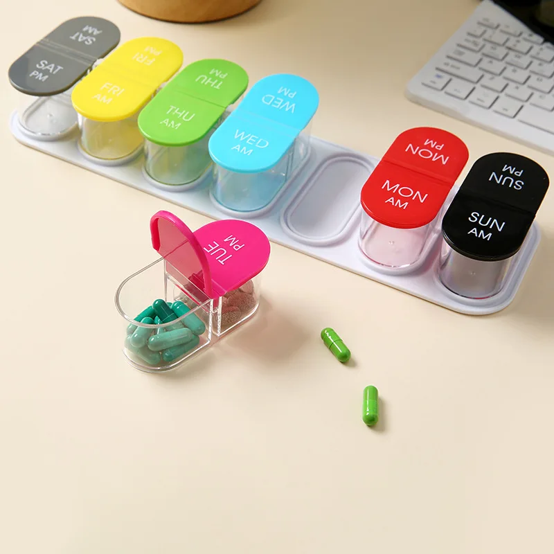 

Еженедельный органайзер для таблеток на 7 дней, прозрачный контейнер для хранения лекарств, раздельный футляр для таблеток