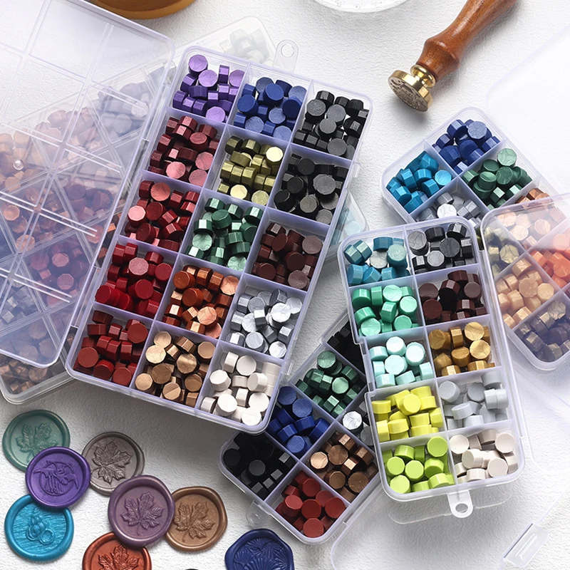 Retro Sealing Wax Beads Plant Wax Seal Wax Box Set 10 Color Sea Bead Wax Seal For Wedding Wax Seal Tools For Making Wax Seal