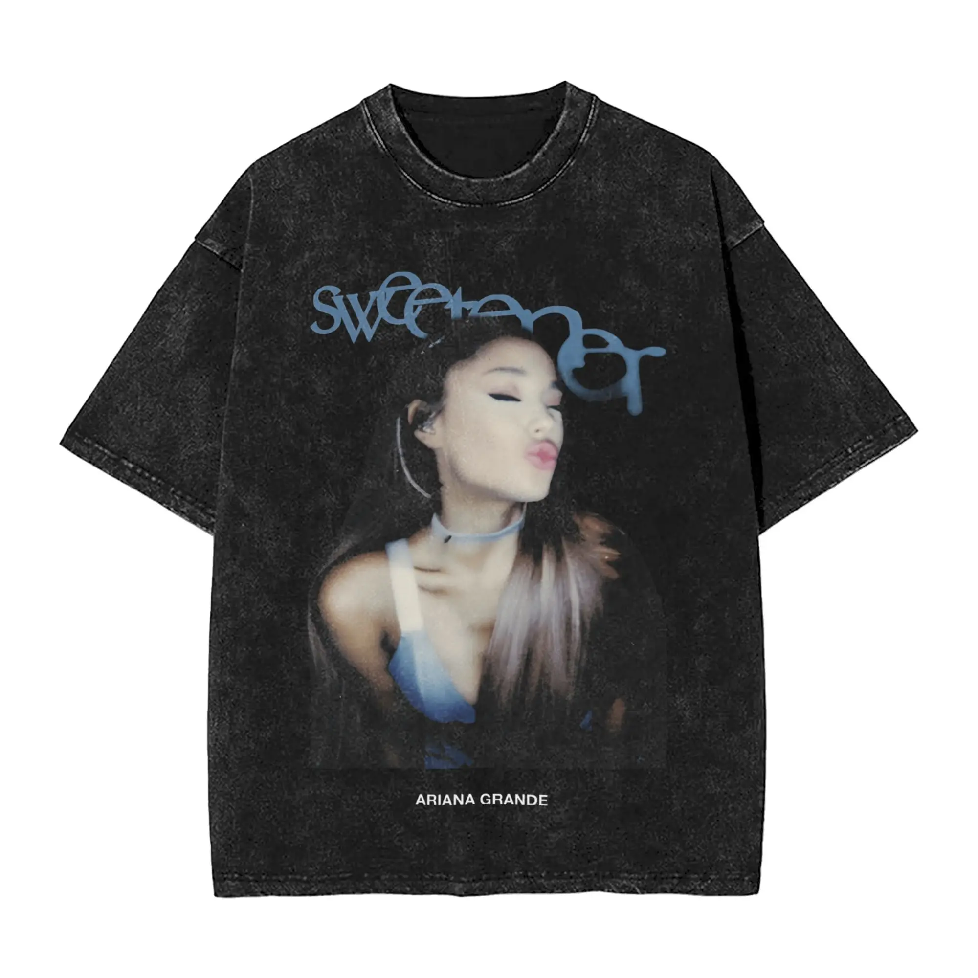 Camiseta lavada de gran tamaño Arianas Sweetener World Tour camisetas sueltas Grande camiseta Popular para hombres playa impresionantes camisetas casuales