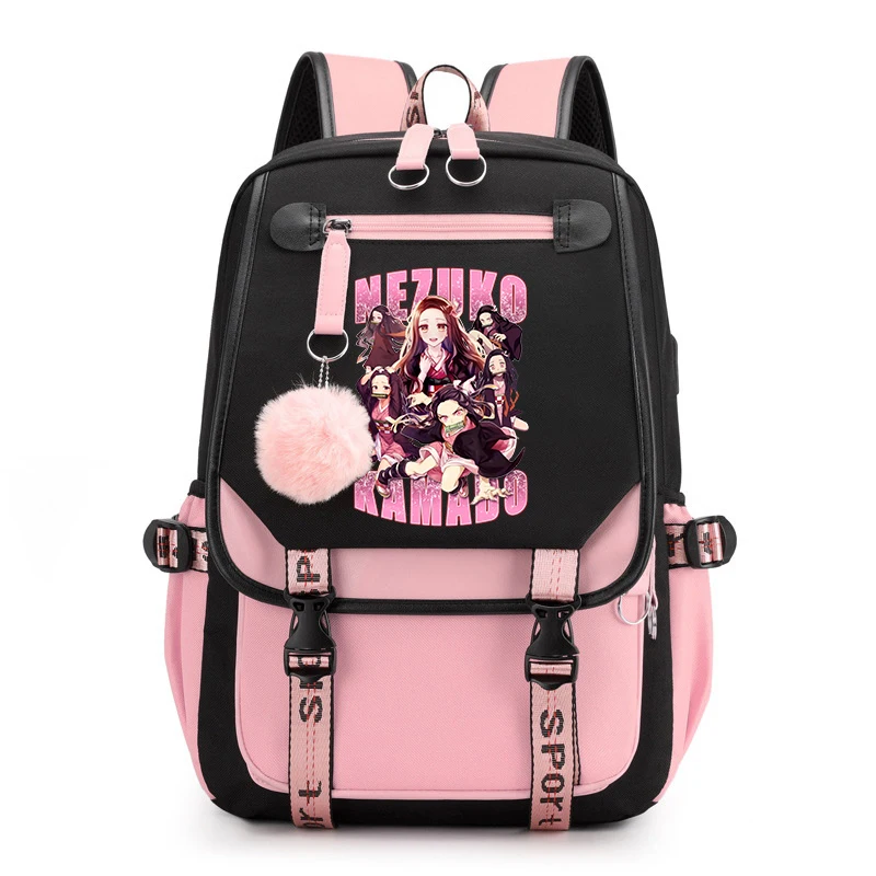 Hot Kamado Nezuko Anime Backpack Women BackPack Large Capacity Bookbag Fashion Travel Female School Bag Student Computer Bagpack