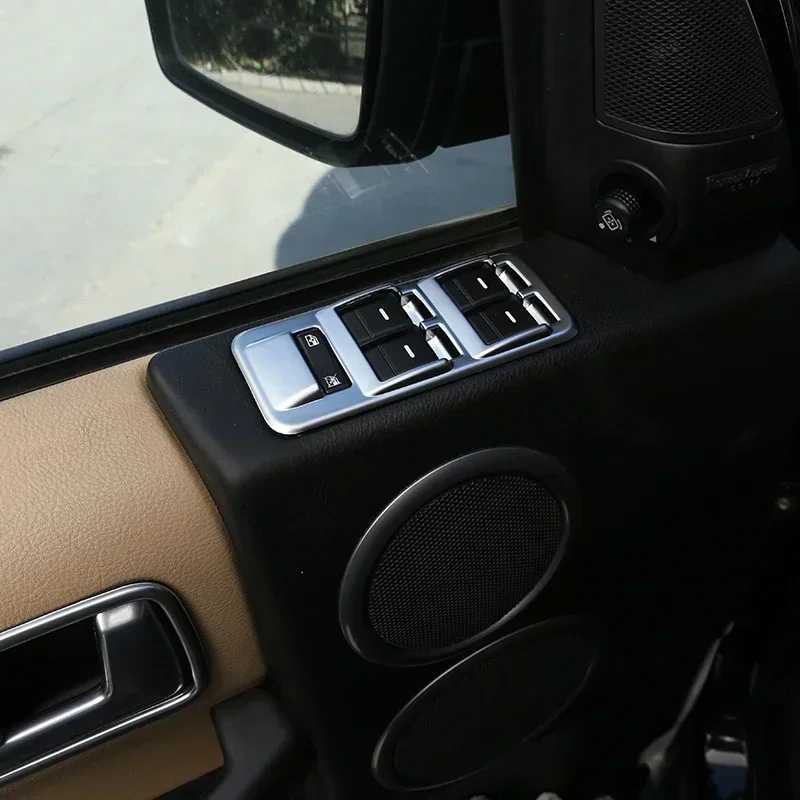 

For Land Rover Range Rover Sport L320 2005-2008 ABS Black Car Window Lift Switch Button Cover Decorate Car Accessories