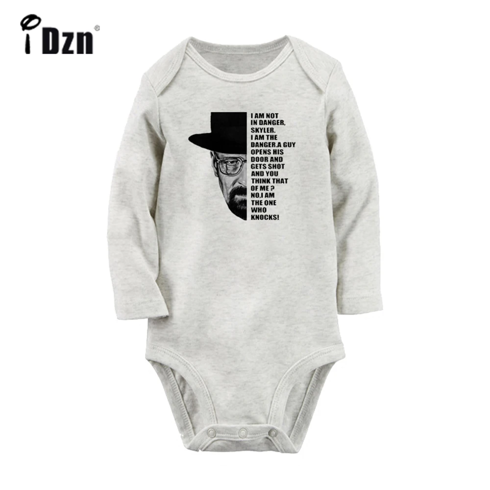 Breaking Bad Heisenberg Walter White Cute Baby Rompers Baby Boys Girls Fun Print Bodysuit Infant Long Sleeves Jumpsuit Clothes