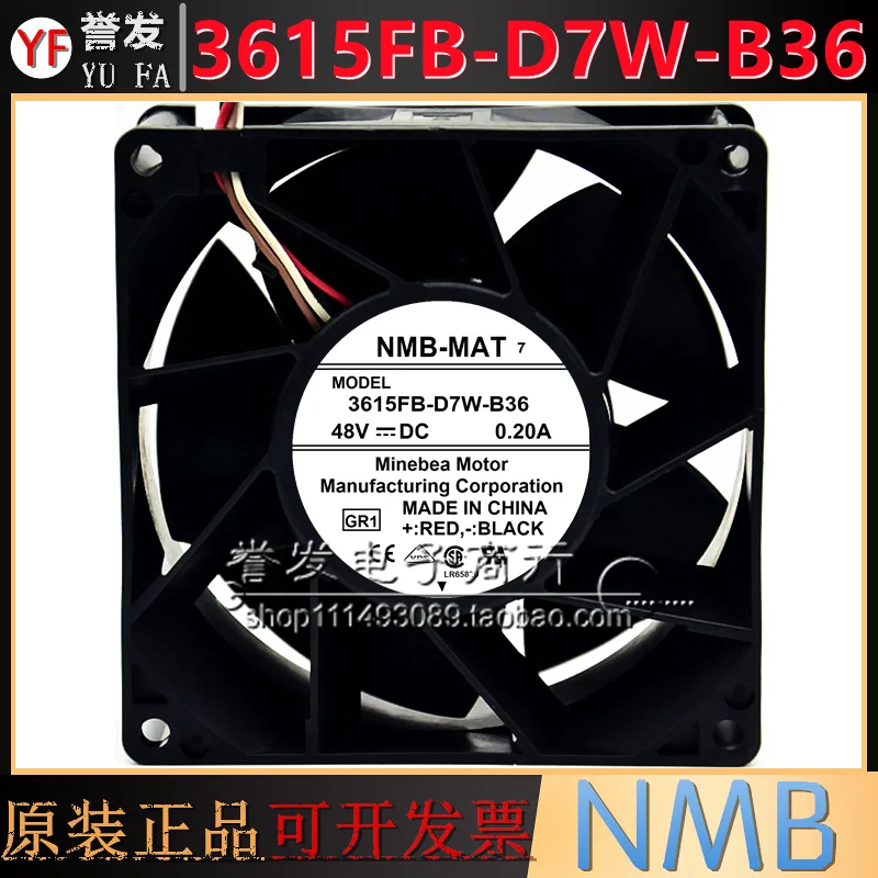 NEW ORIGINAL 3615FB-D7W-B36 48V 0.20A 9038 90x90x38mm COOLING FAN RADIATOR