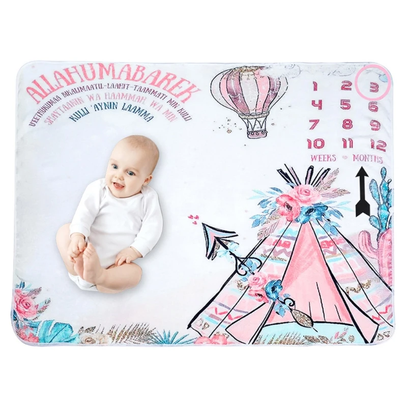 

1 Set Baby Monthly Record Growth Milestone Blanket Newborn Photography Props