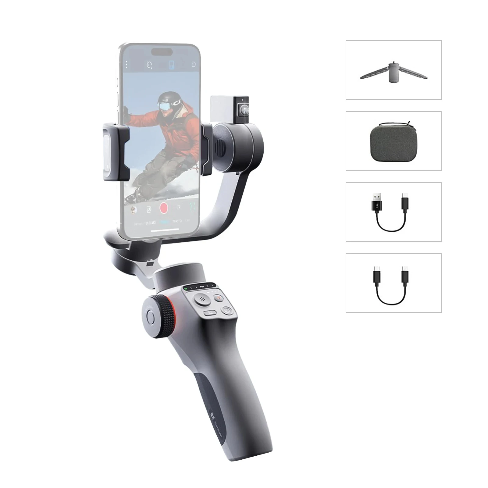 FUNSNAP Capture 5 Three 3-Axis Stabilizer With LCD Screen Universal Joint C05 Stabilizer Magnetic Fill Light Video Lighting