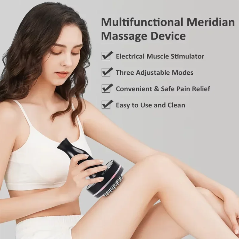 Electric Body Massager Tool Meridian Brush Vibrates Infrared Heating Scrapes Skin Scrapes Back Promotes Blood Circulation