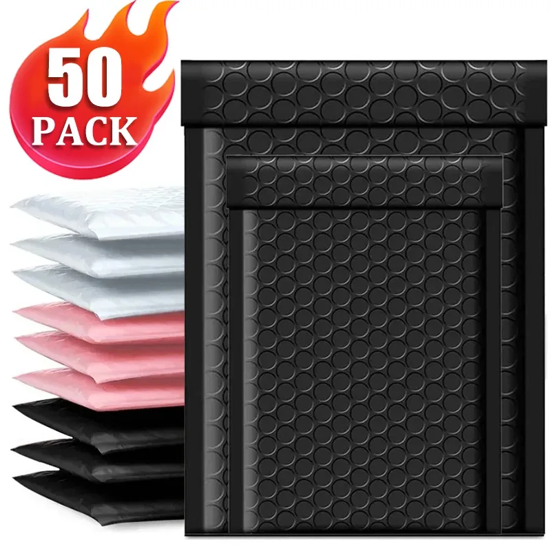 

50-10PCS Black/Pink Foam Envelope Bags Self Seal Mailers Padded Shipping Envelopes With Bubble Mailing Bag Shipping Packages Bag