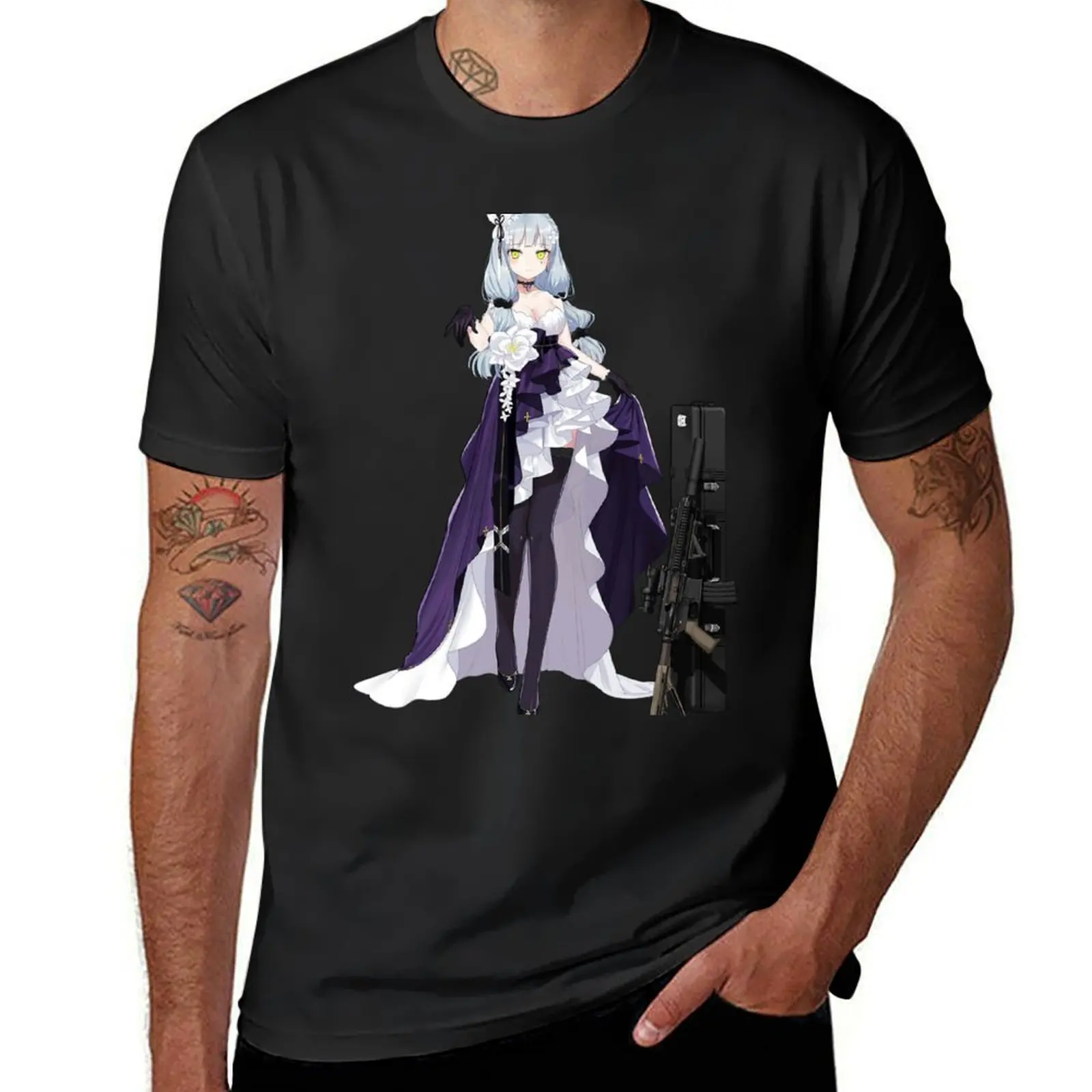 HK 416 - Girl's Frontline, Sexy Anime Chick (Starry Cocoon) T-Shirt man clothes quick drying customizeds Men's t-shirts