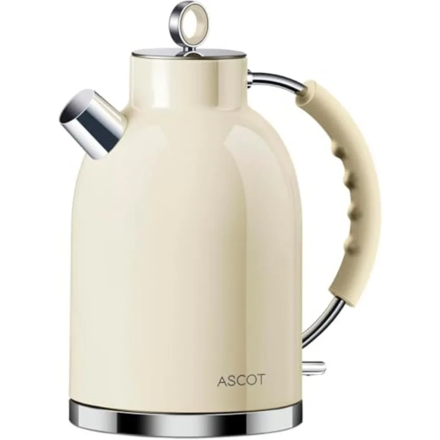 

Electric Kettle Stainless Steel Electric Tea Kettle Gifts for Men/Women/Family 1.5L 1500W Retro Tea Heater and Hot Water Boiler