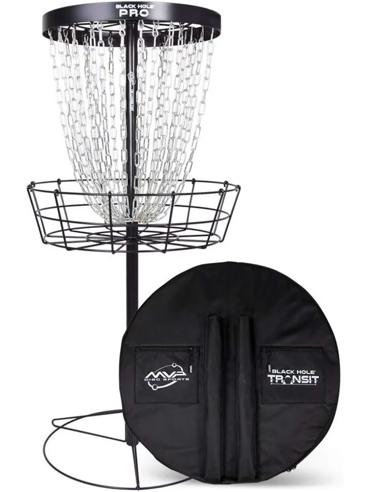 Black Hole Pro 24 Chain Disc Golf Basket with Transit Bag