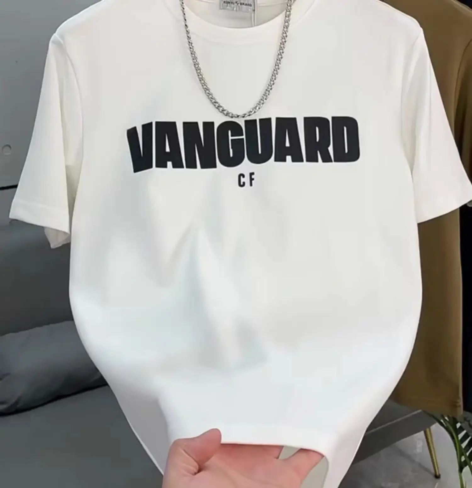 2025 novo modelo de verão moda pesada retro masculino 100% algodão impresso em torno do pescoço de alta qualidade casual fitness rua camiseta