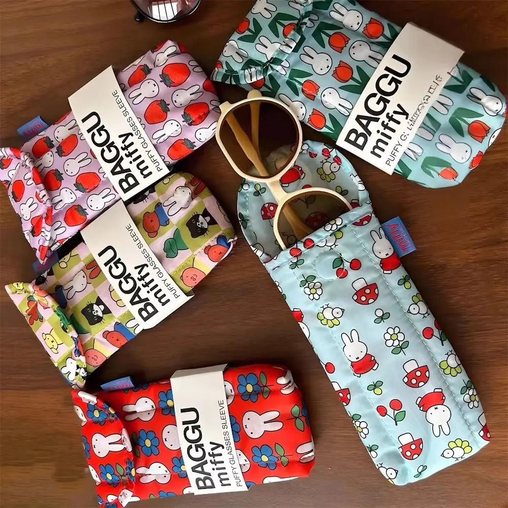 Kawaii Miffy Glasses Storage Bag Cute Rabbit Sunglasses Cartoon Sunglasses Protective Bag with Magnetic Attraction Gift Toy