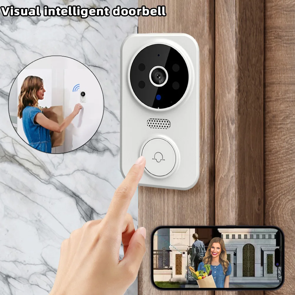 White/Black  Video Doorbell With 20 Ringtones Household Smart Cordless Camera For Home Safety