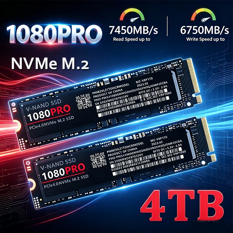 Nuevo Original 1080PRO M.2 NVMe PCIe4.0 SSD NGFF Unidad de Estado Sólido Interna para PS5, Computadoras de Escritorio y Portátiles para