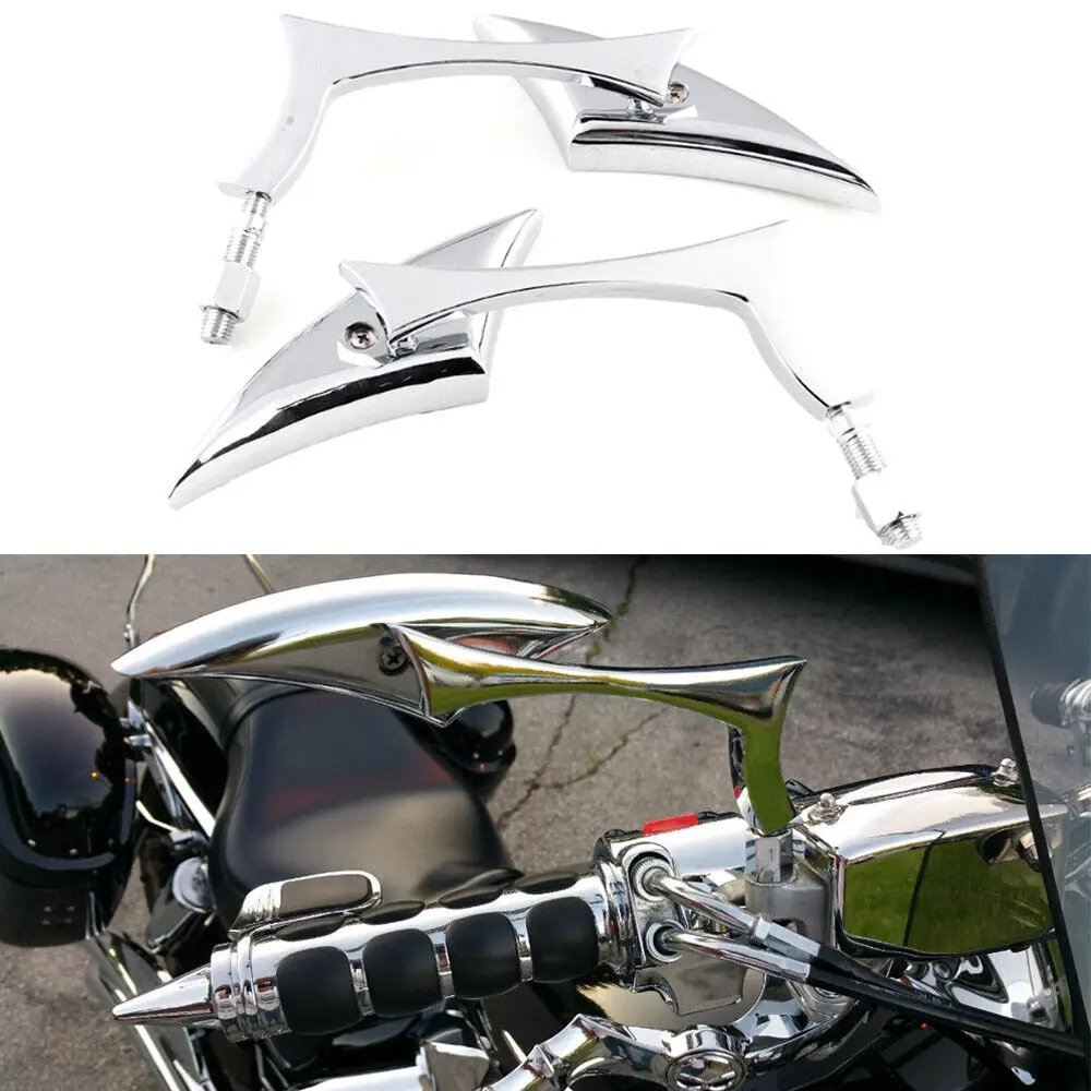 Chrome Blade Motorcycle Rearview Side Mirrors For Honda Fury VT1300CX VT13CX US