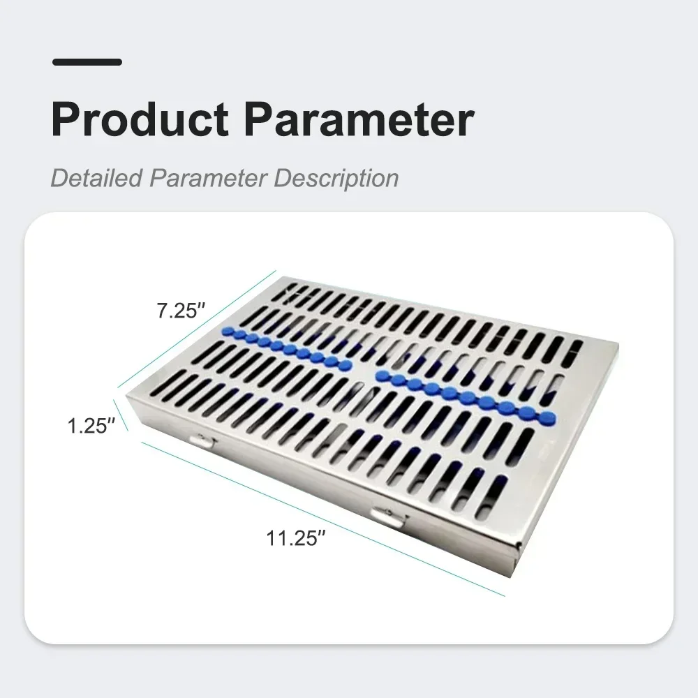 XYSZ Dental Sterilization Rack Surgical Autoclavable Sterilization Box Stainless Dental Cassette File Burs Disinfection Tray