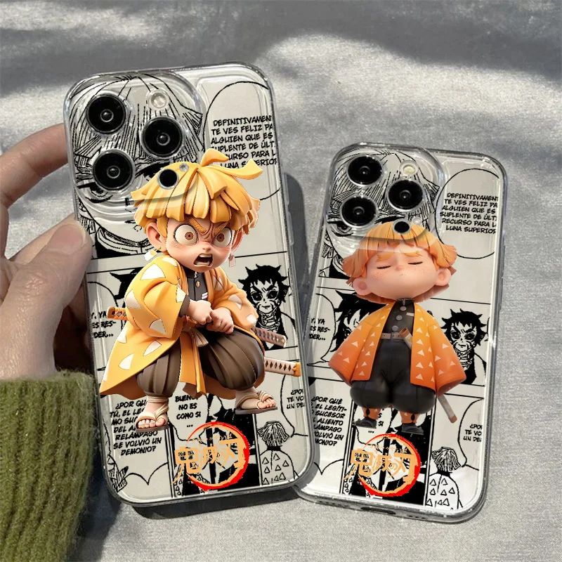 Demon Slayer Agatsuma Zenitsu For Realme10 9 C30 53 63 Narzo50 Find X5 Reno12 11 10 8 7 6 Pro Plus Transparent Space Phone Case